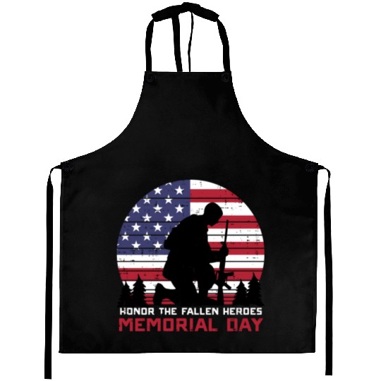 Honor The Fallen Heroes Memorial Day Us Flag Aprons