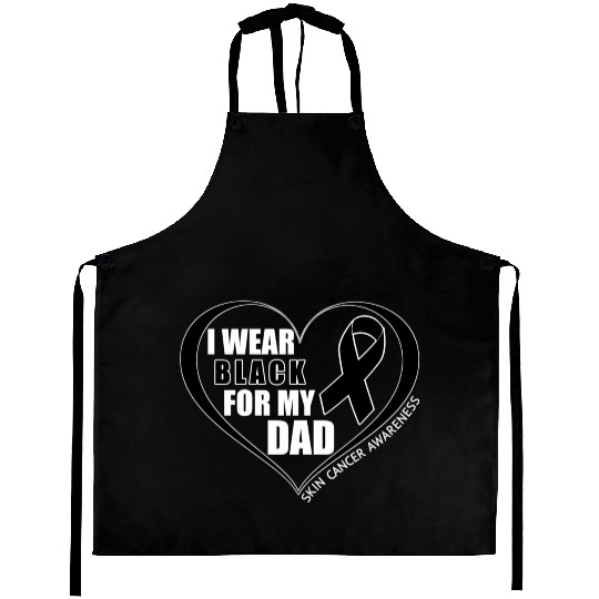 I Wear Black For My Dad Skin Cancer Awareness Aprons
