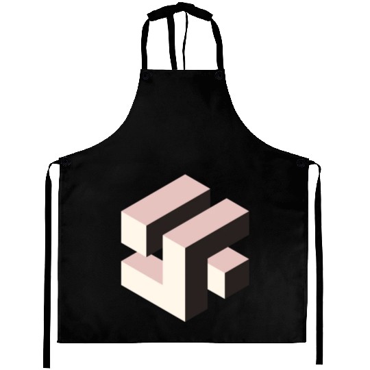 geometric 3D cube design Aprons