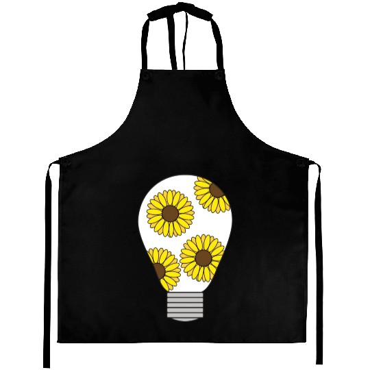 Light Bulb With Yellow Sunflowers Aprons