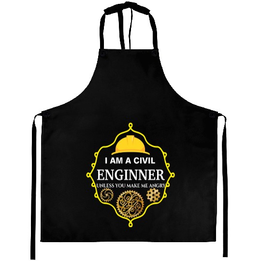 I am A Civil Engineer Unless You Make me Angry 70s Aprons