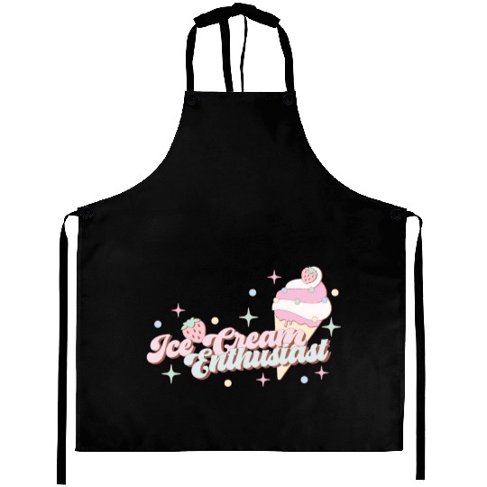 Ice Cream Enthusiast, Happy Summer Holiday Aprons