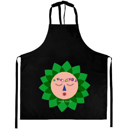 Cute Colorful Frida Kahlo Portrait Mexican Sun Aprons