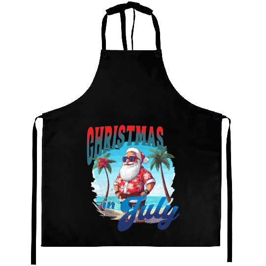 Santa at the Beach | Christmas In July Aprons