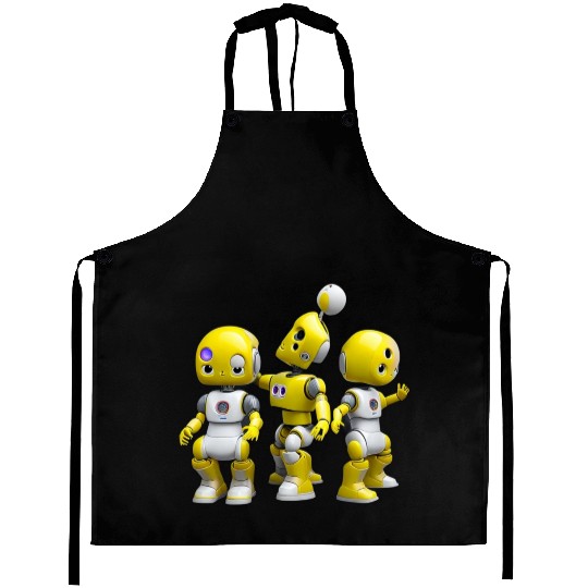 yellow baby robot with a rectangular head only Aprons