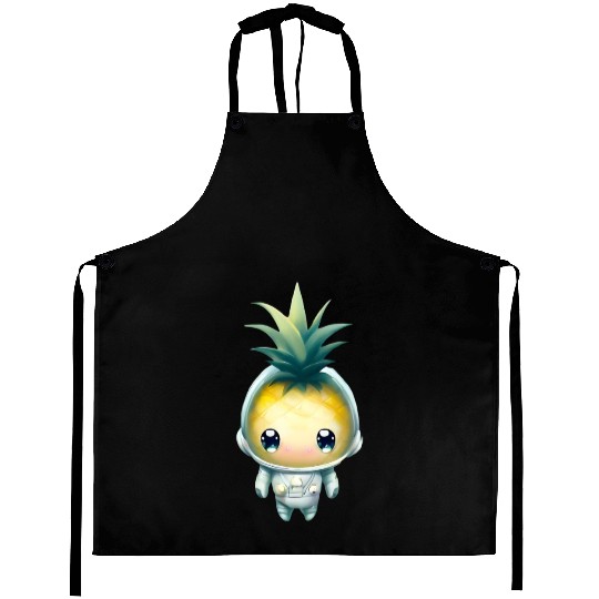 Kawaii astronauts pineapple Aprons