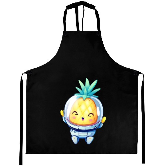 Kawaii astronauts pineapple Aprons
