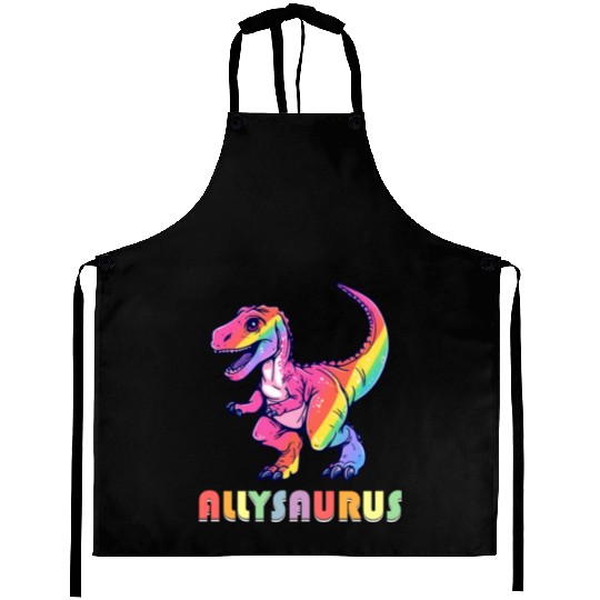 Allysaurus LGBT Transgender Dino Rainbow Lesbian Aprons