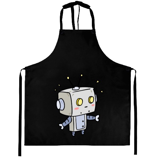 Cute Robot Kid Blushing Aprons
