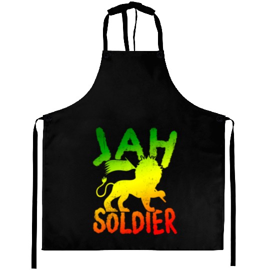 Reggae Lion Of Judah Jah Soldier Aprons