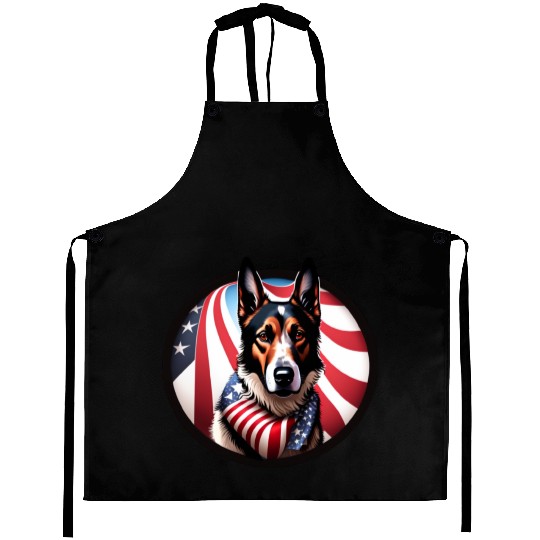 Corgi Pembroke Tri Color True Blue Patriotic Aprons