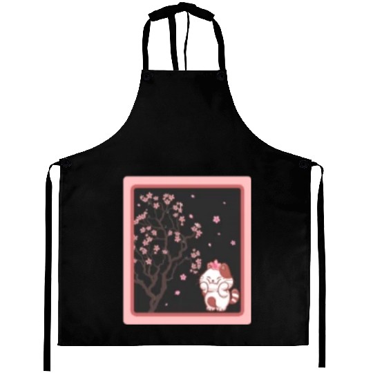 Cherry Blossom Aprons, Kawaii Cat Cherry Blossom
