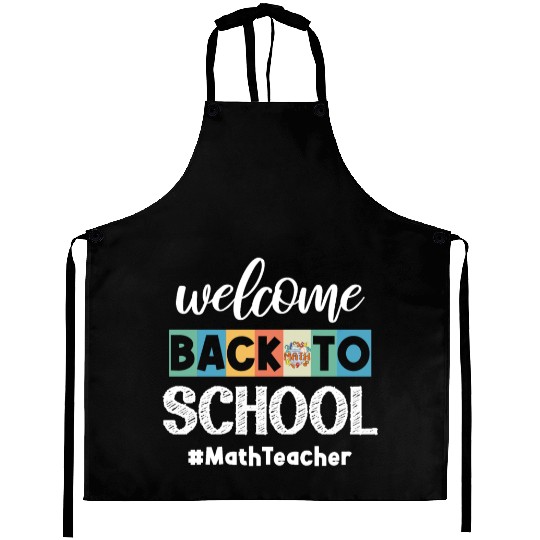Welcome Back to School Math Teacher Student Cooler Aprons