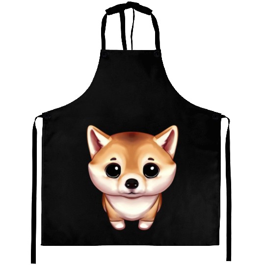 Cute Shiba Inu Illustration Aprons