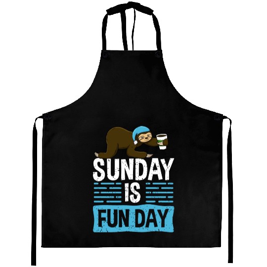 Sunday Is Fun Day Sloth Aprons
