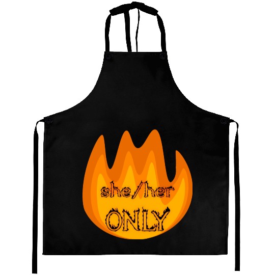 on fire: she/her only Aprons