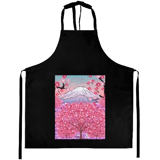 Japan nature mountain sakura gift cherry blossoms Aprons