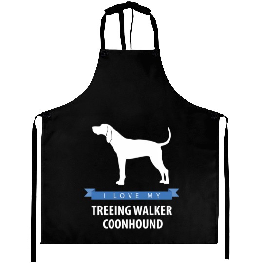 I Love My Treeing Walker Coonhound Aprons