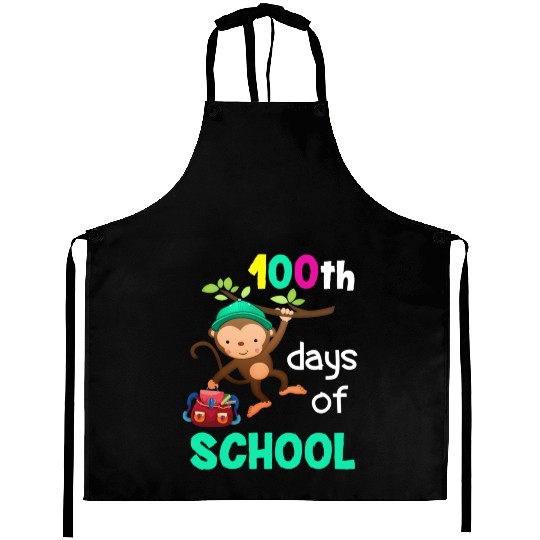 100 Days Of School Monkey Aprons