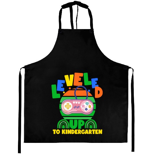 Level up to kindergarten, back to school Aprons