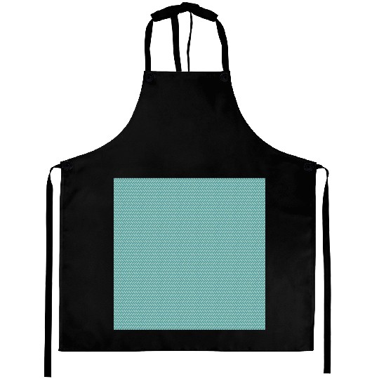 Teal White Minimal Pattern Aprons