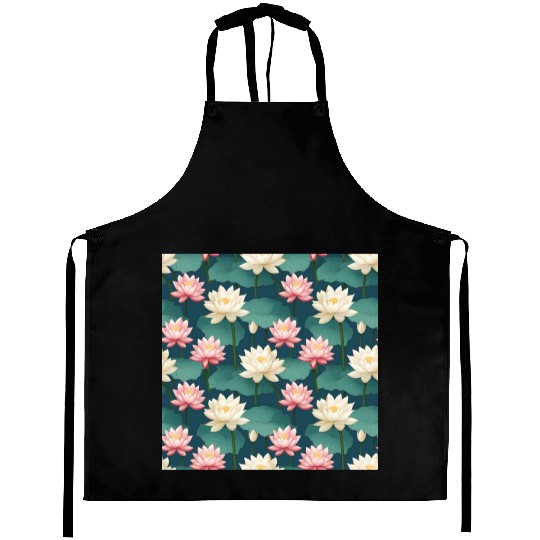 Serenity Blooms: Timeless Lotus Pattern Aprons