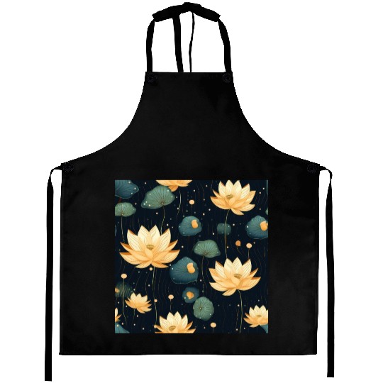 Serenity Blooms: Timeless Lotus Pattern Aprons
