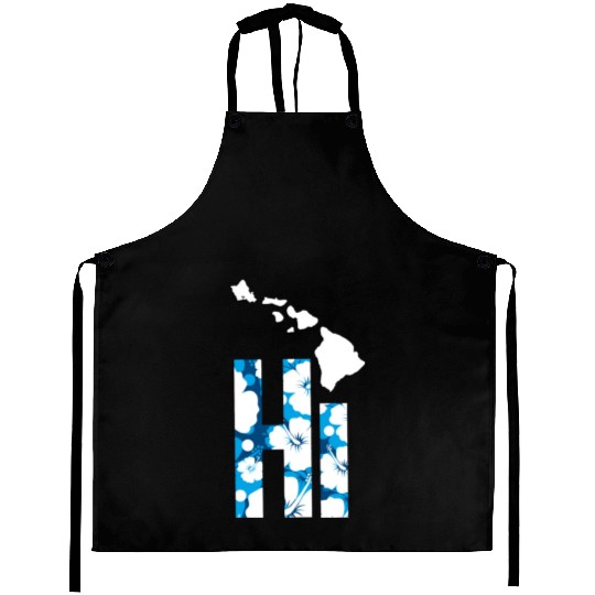 Hawaii Hi Hibiscus Blues Aprons