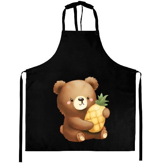 Bear loves pineapple Aprons