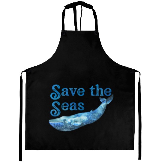 Save The Seas And Oceans Save The Planet Blue Aprons