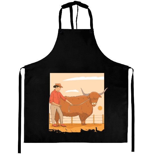 Farmer With Highland Cow Aprons
