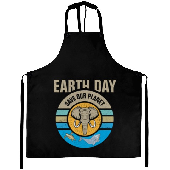 Earth Day Save Our Planet Conservation Design Aprons