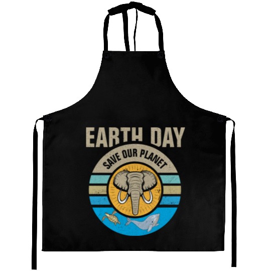 Earth Day Save Our Planet Conservation Design Aprons