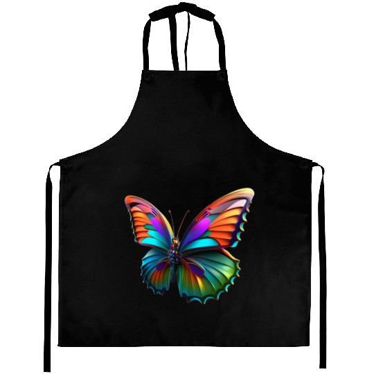 colorful flying butterfly 3d Multicolored wings Aprons