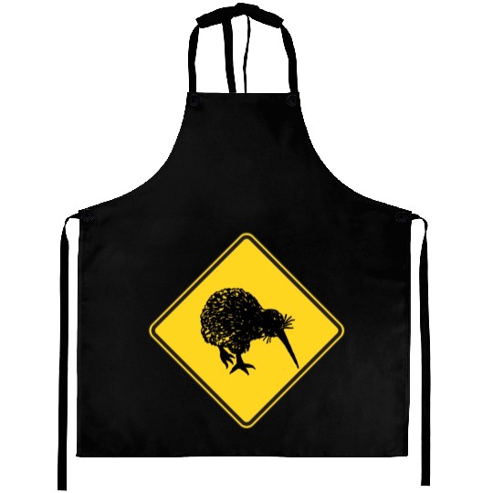 New Zealand Attention Kiwi Street Sign Camping Aprons