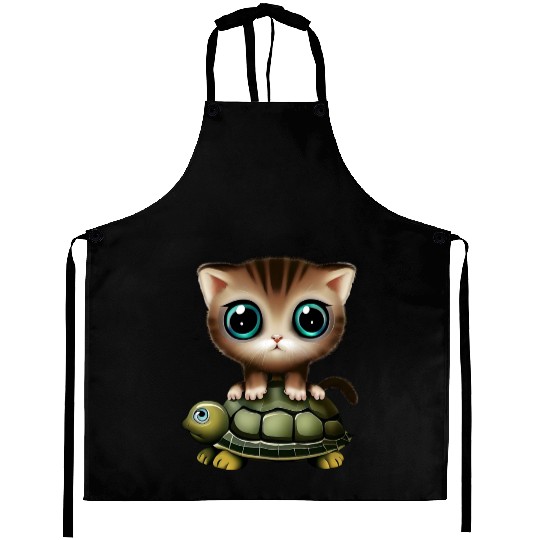 Kitten on turtle Aprons