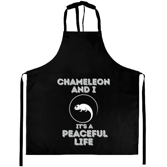Chameleon and I, It's a Peaceful Life Aprons