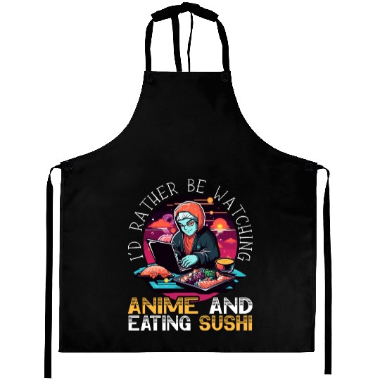 Anime Sushi Lover Nigiri Sashimi Food Manga Otaku Aprons