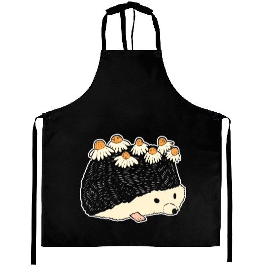 Hedgehog and Flowers Nature Lover Gift Aprons
