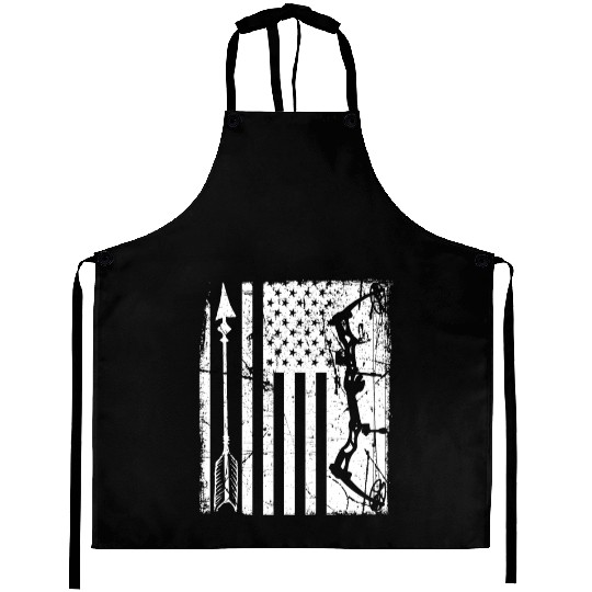Outdoor Hunting American Flag Bow Arrow Target Aprons