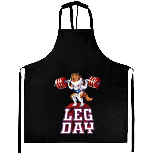 Leg Day Sheltie Weight Lifting Squat Gym Aprons