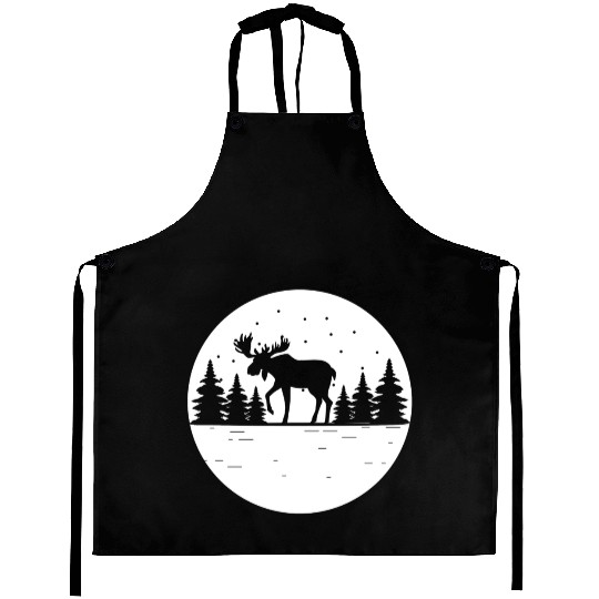 Moose Forest Deer Elk Canada Nature Wilderness Aprons