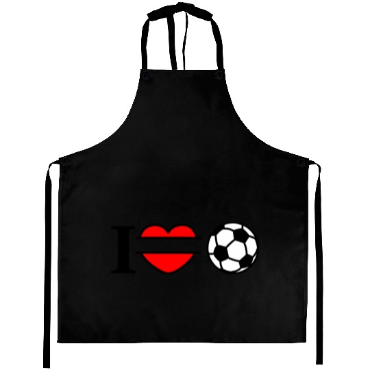 Monogram logo soccer heart Aprons