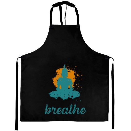 Breathe quote Buddha graphic Aprons