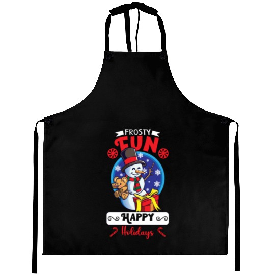 Funny Snowman Season Winter Christmas Snowman Joy Aprons