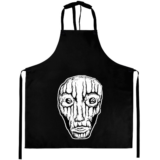 Native Stripper - White Cutout - Black Drawing Aprons