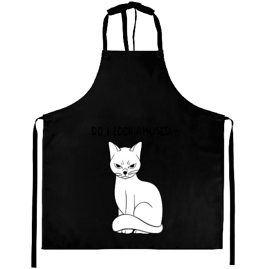 do I look amused? cute cat , funny cat,angry cat Aprons