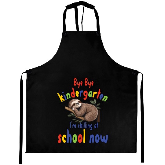 School kid, first grade, chill at school Aprons