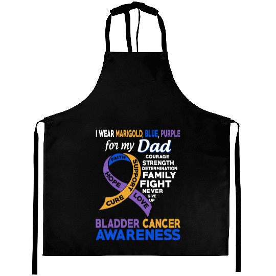 I Wear Marigold Blue Purple For My Dad Bladder Aprons