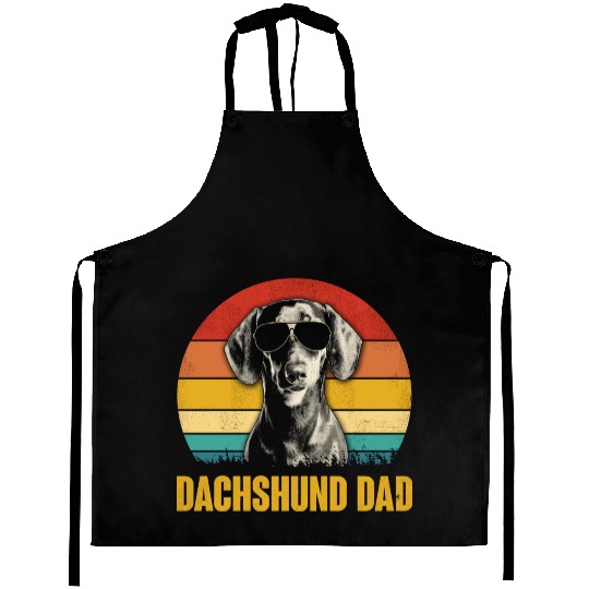 Dachshund Dog Vintage Retro Dog Mom Dad Lover Gift Aprons